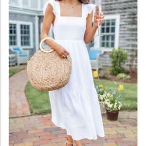 Pink Lily Caitlin Covington Collection ivory Bow back midi dress